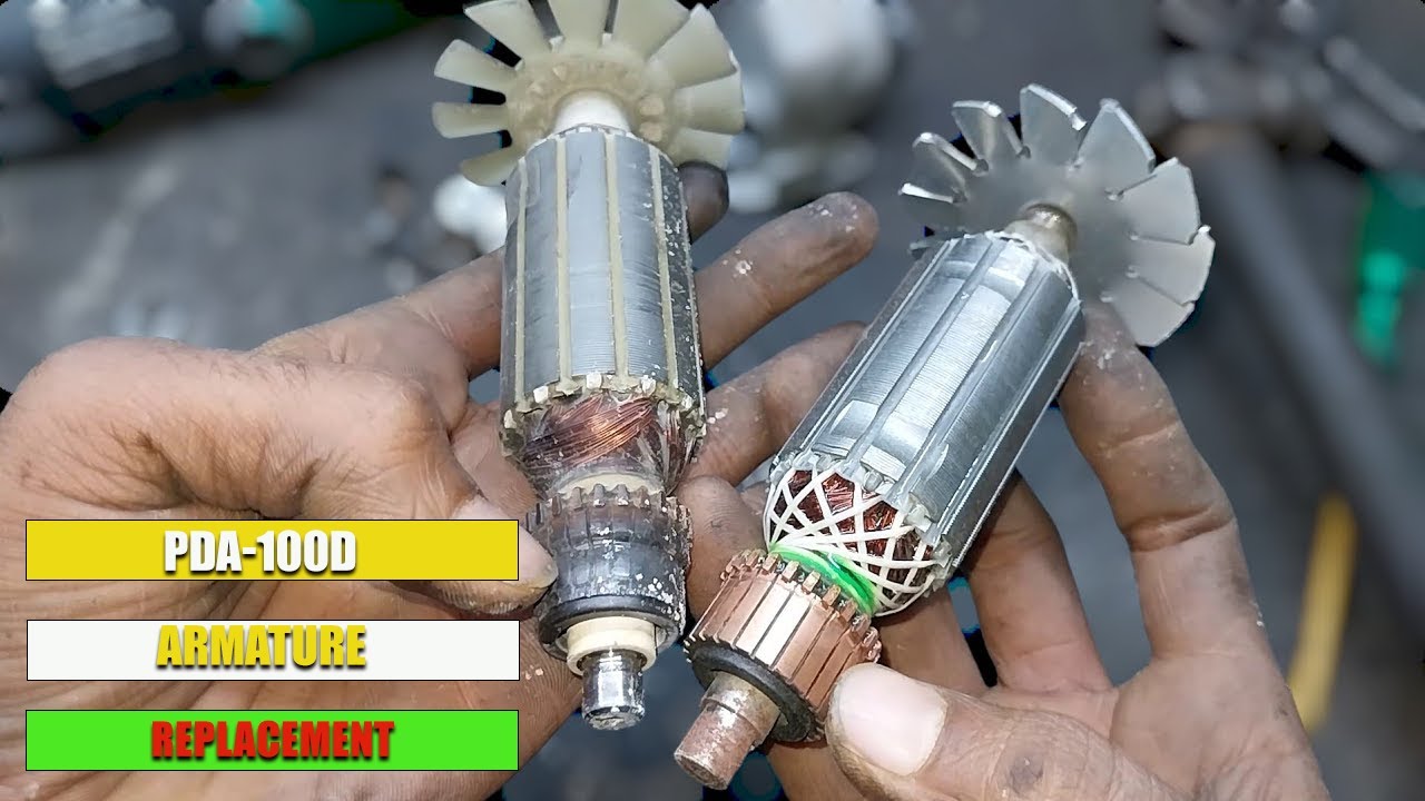 Pda 100 angle grinder armature change process in hindi YouTube