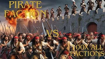 Pirate faction vs 100х All factions.  War for the fort. - Totally Accurate Battle Simulator TABS