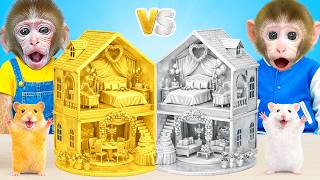 Mono BuBu Construye Un Cuarto Secreto Para Mascotas | Oro vs Plata - MONO BUBU ESP