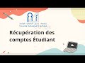 Rcuprer votre compte acadmique tudiant