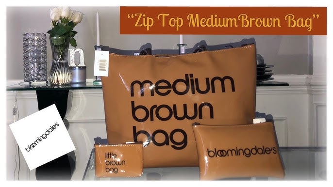 Bloomingdale's, Bags, Bloomingdales Medium Brown Bag Vinyl Tote