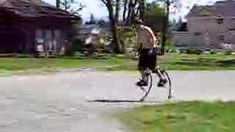 Running With Poweriser Jumping Stilts / Extreme Stilts