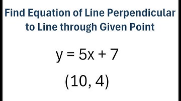Find Equation of Line Perpendicular to a Line Through a Point