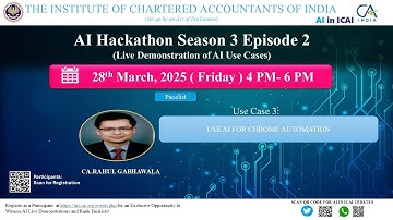 AI Hackathon S3 Ep-2: UC 3 – Use AI for automating Chrome browser tasks – CA. Rahul Gabhawala