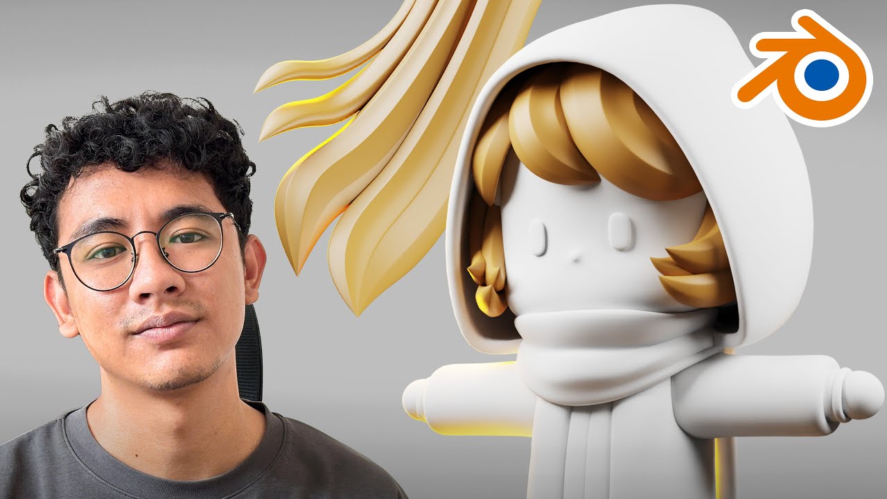 3D MODELING RAMBUT KARAKTER ANIMASI BLENDER - Part 3 - YouTube
