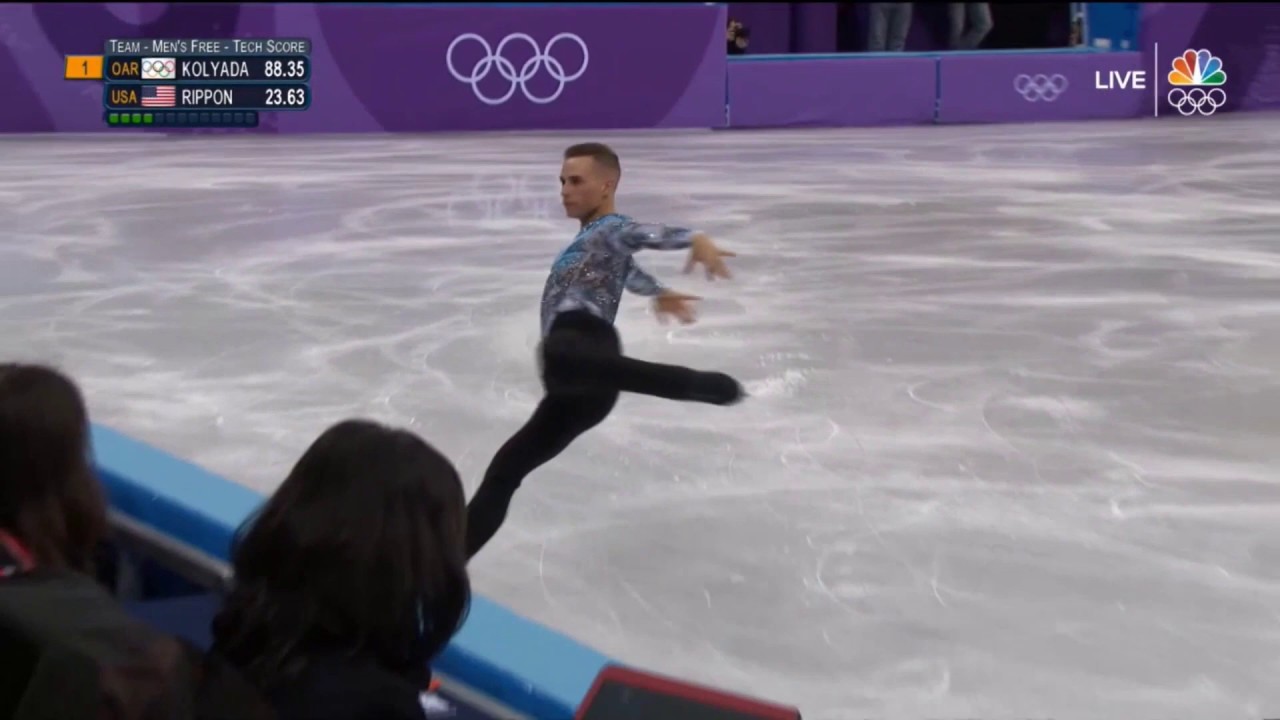Adam Rippon Usa 18 Pyeongchang Figure Skating Team Event Men S Free Skate Youtube