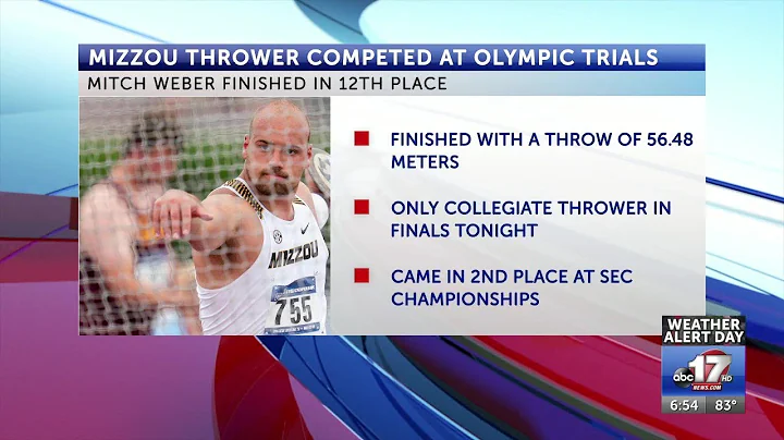 Mizzou thrower Mitch Weber takes 12th in discus at...