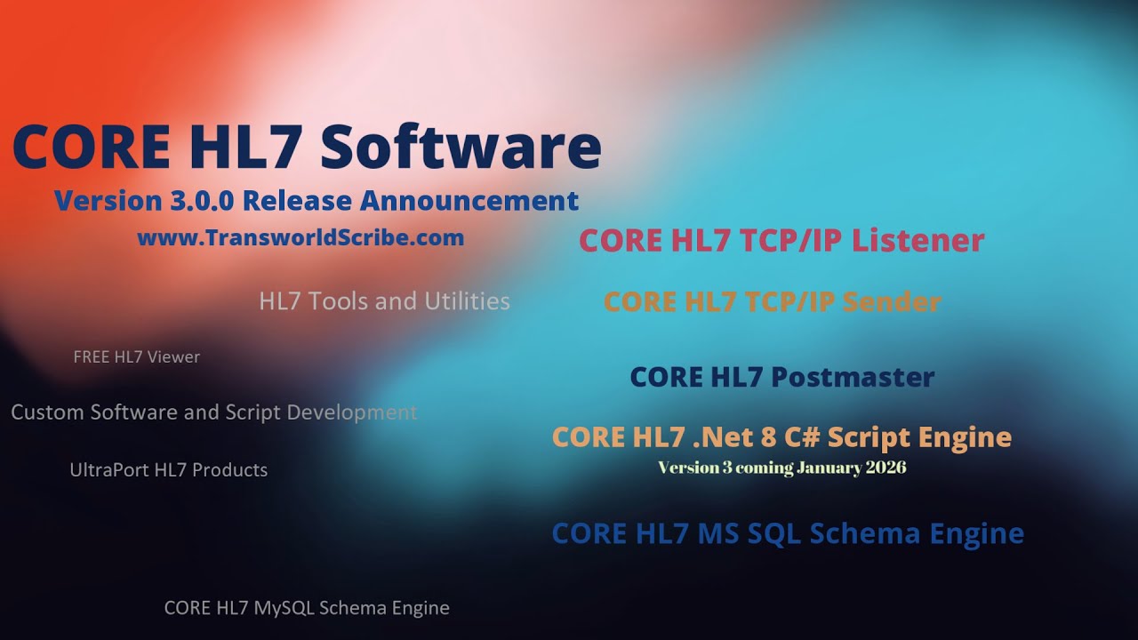 CORE HL7 Version 3 Products Release