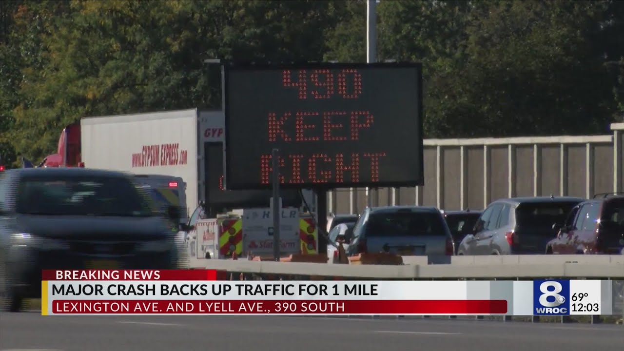 Crash on 390 backs up traffic, motorists encouraged to avoid area — October 12, 2021