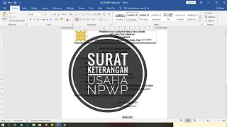 Surat Keterangan Usaha : NPWP