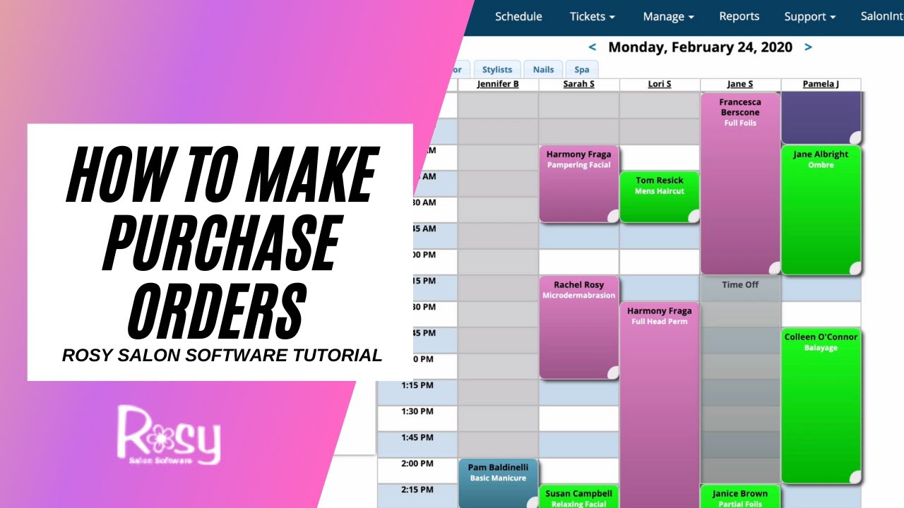 Salon Software Purchase Orders Tutorial - Rosy Salon Software