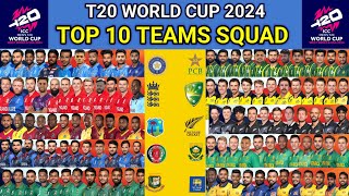 T20 World Cup squad top 10 teams / mens T20 World Cup squad video ! #icct20worldcup2024