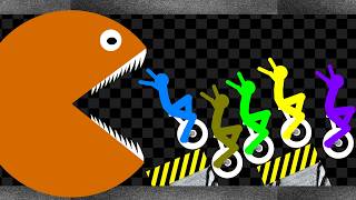 Escape From Orange Pacman - Survival Unicycle Race