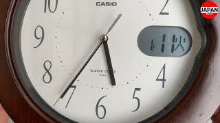 Casio Wace Ceptor IC-800J Brown Wall Clock Wooden Frame Date Small Size  茶 電波掛時計 木枠日付表示小型サイズ