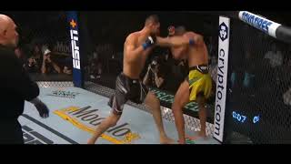 Gilbert Burns knockdown Khamzat Chimaev | UFC 273 | Highlights |