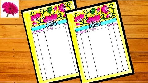🌷🌷BEAUTIFUL index page design for project / How to make index in project file/ diwali project