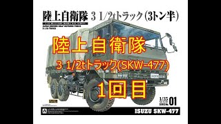 陸上自衛隊3 1/2tトラック(SKW-477)会いたかったキット1回目アオシマプラモデル