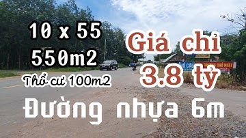 LÔ ĐẤT 2 MẶT TIỀN SÁT BÊN KCN VSIP2 – ĐƯỜNG NHỰA – GIÁ CHỈ 3.8 TỶ CHO 550M2 CÓ 100M2 THỔ CƯ