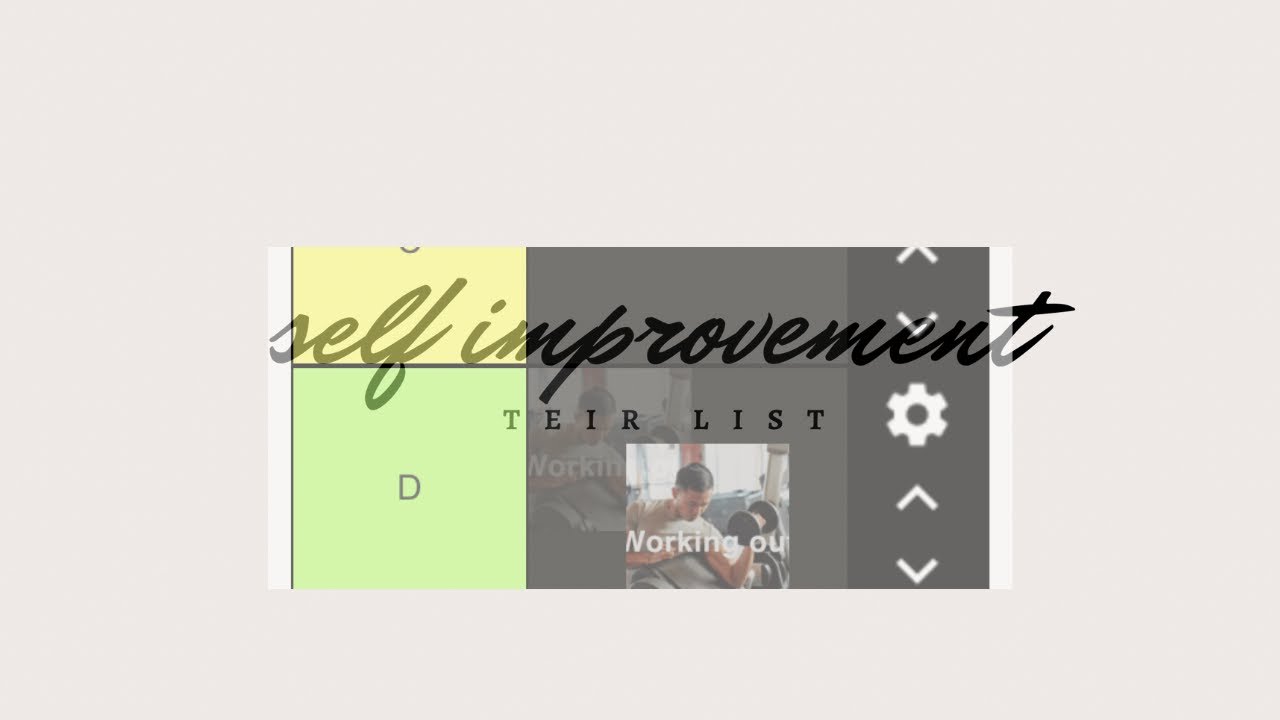 Self improvement tier list - YouTube
