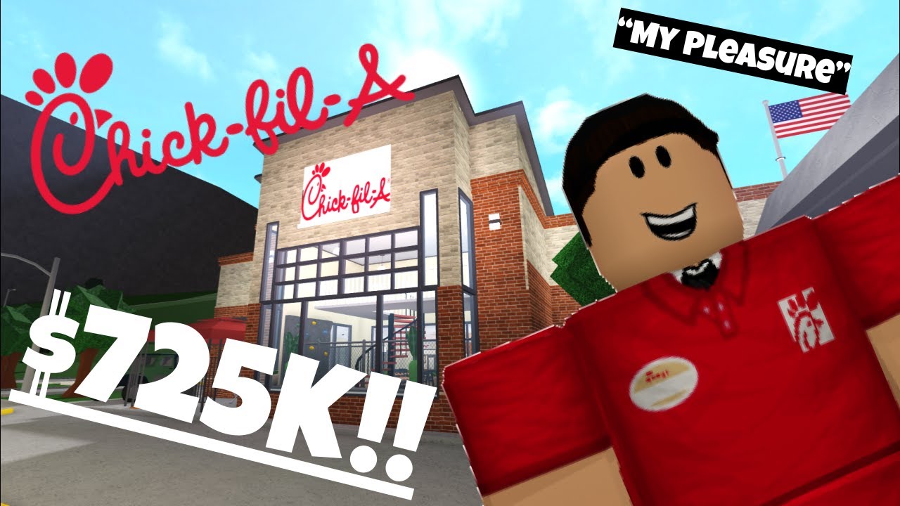 I Built A Chick Fil A On Roblox Roblox Bloxburg Speed Build Youtube - roblox bloxburg logo