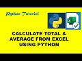 Calculate Total &amp; Average from Excel using Python