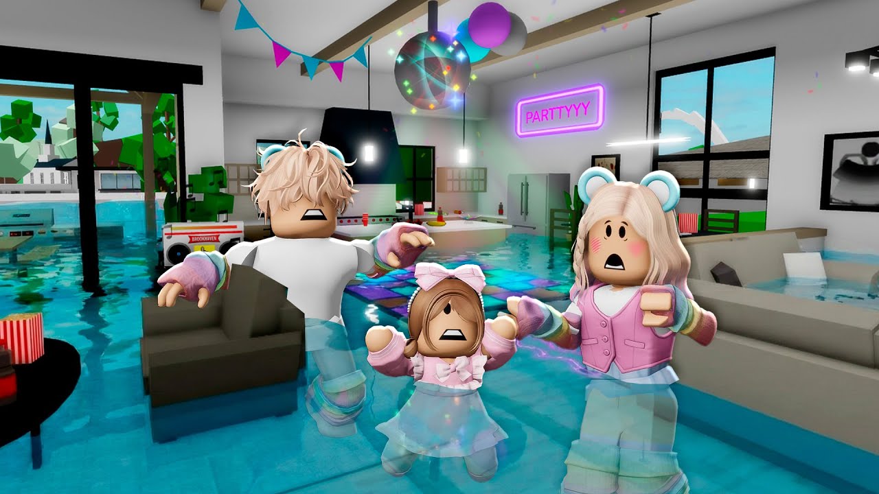 SOBREVIVEMOS AO ALAGAMENTO NA FESTA em BROOKHAVEN