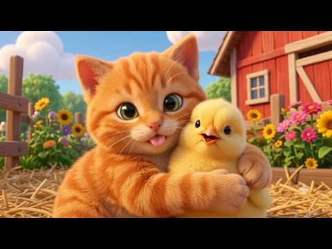 😺 Golden Cat Helps Lost Chick | Animals Sounds for Kids | Cute Animals Adventure for Toddlers