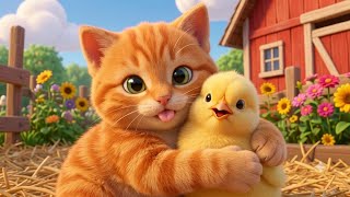 😺 Golden Cat Helps Lost Chick | Animals Sounds for Kids | Cute Animals Adventure for Toddlers