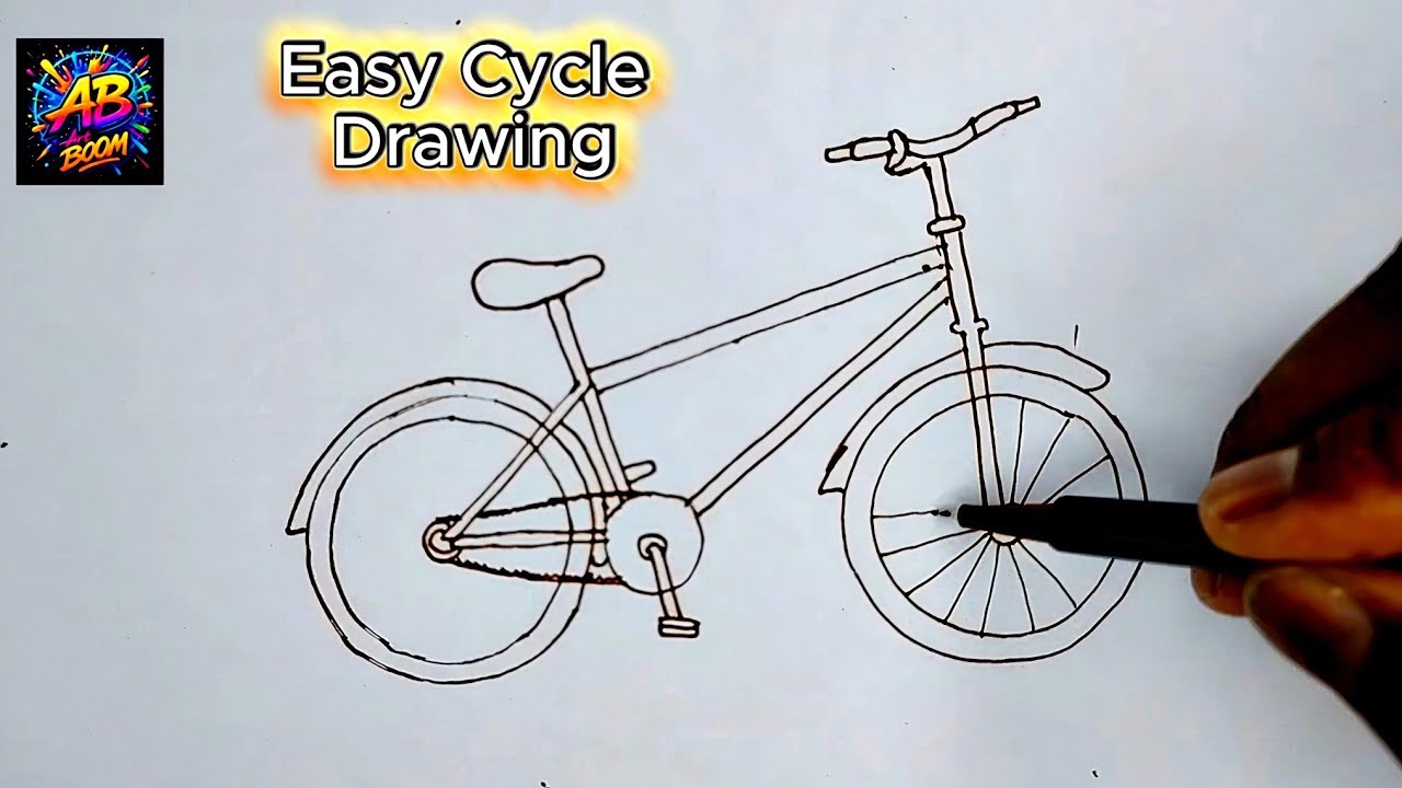 Easy Cycle Drawing Step by Step | Bicycle Drawing for Beginners ...