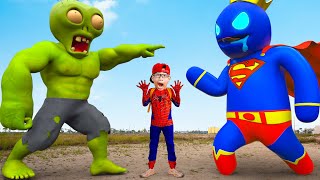 Blue EVOLUTION help Nick escape Monsterverse : Hulk Zombie | Scary Teacher 3D irl Funny Challenges