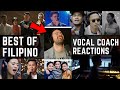 BEST OF Filipino Singers Vocal Coach Reactions HoTS
