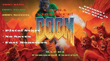 Doom 100% Playtrough Episode I: Knee-deep in the dead MAP 04 Command Control.