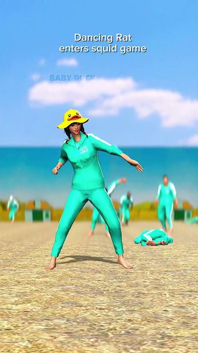 Dancing Rat enters squid game #shorts #babyduck #squidgame