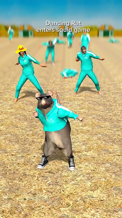 Dancing Rat enters squid game #shorts #babyduck #squidgame