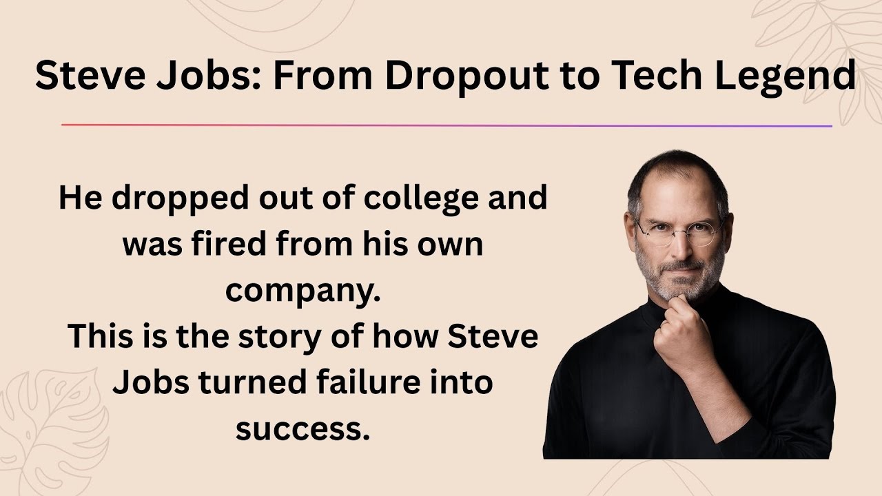 Steve Jobs: From Dropout to Tech Legend || Lv3 || Learn English Through Story ✅