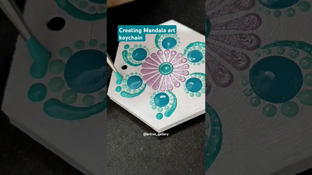 Creating a Hexagon Mandala Dot Art Keychain