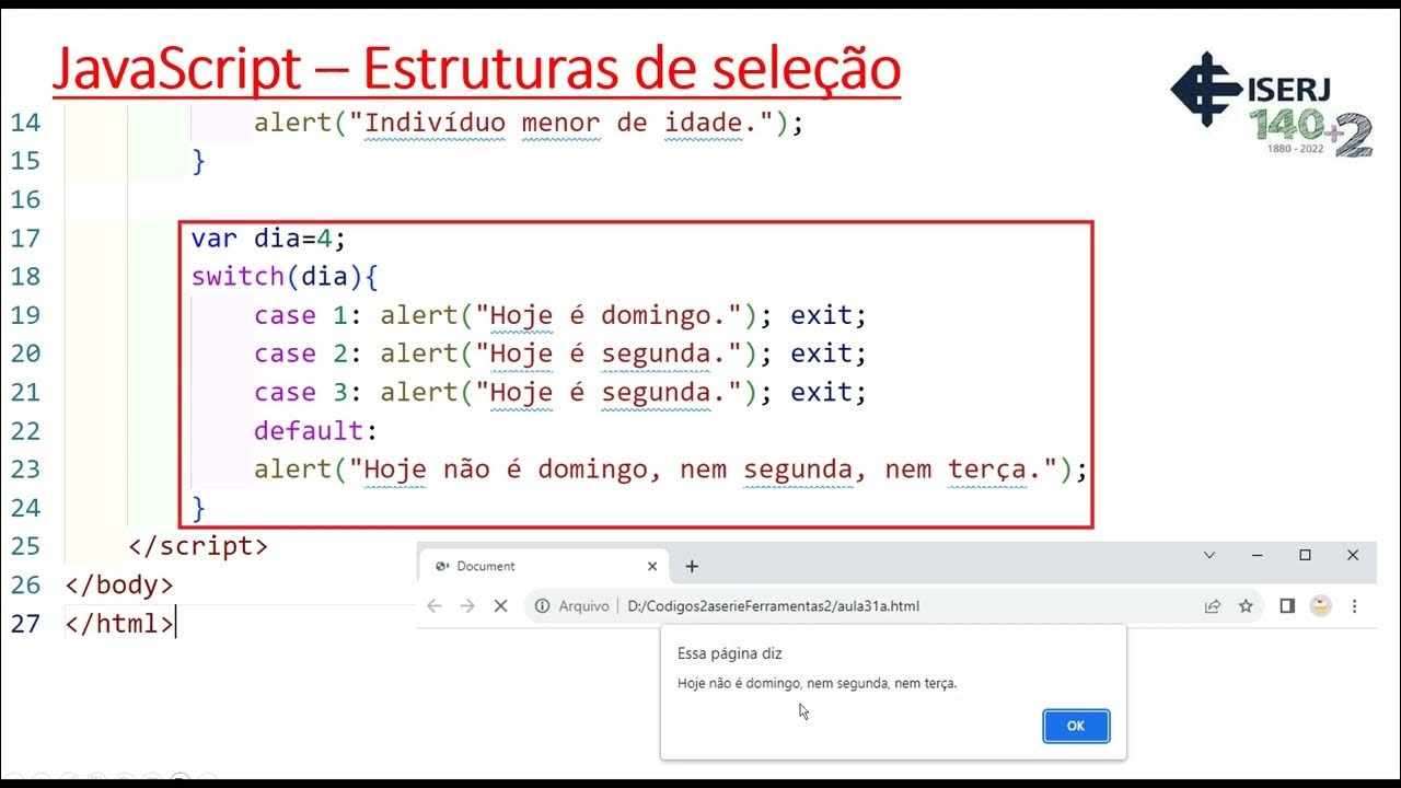 Aula 2 - JavaScript Estruturas seleção/repetição e função prompt - YouTube