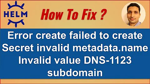 Fixing -Error create failed to create Secret invalid metadata.name Invalid value DNS-1123 subdomain