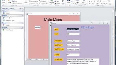 Creating a Main Menu Form in an Access Database   360P