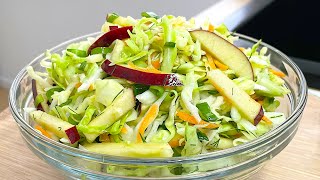 I can't stop eating this cabbage, carrot and apple salad! So fresh and crispy!