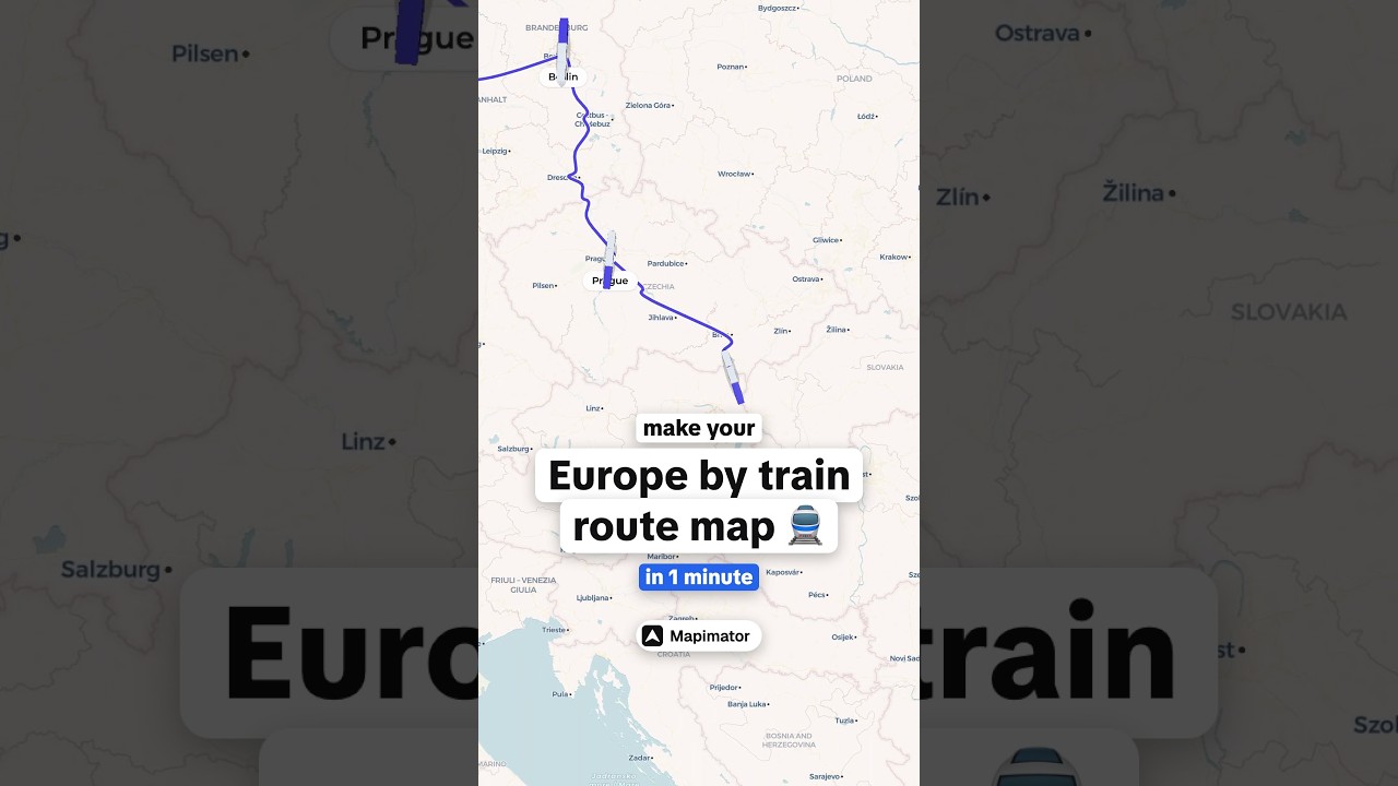 Make your Europe by train route map 🚆 #interrail #mapanimation