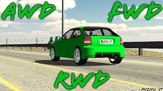 FWD vs RWD vs AWD, car parking multiplayer. MIZIFU