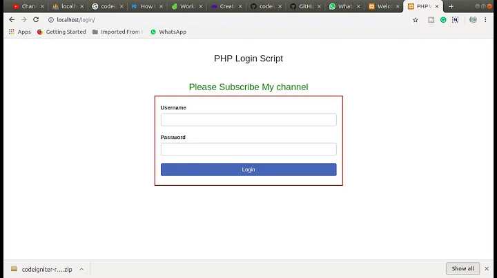 PHP Login  using PDO with Session