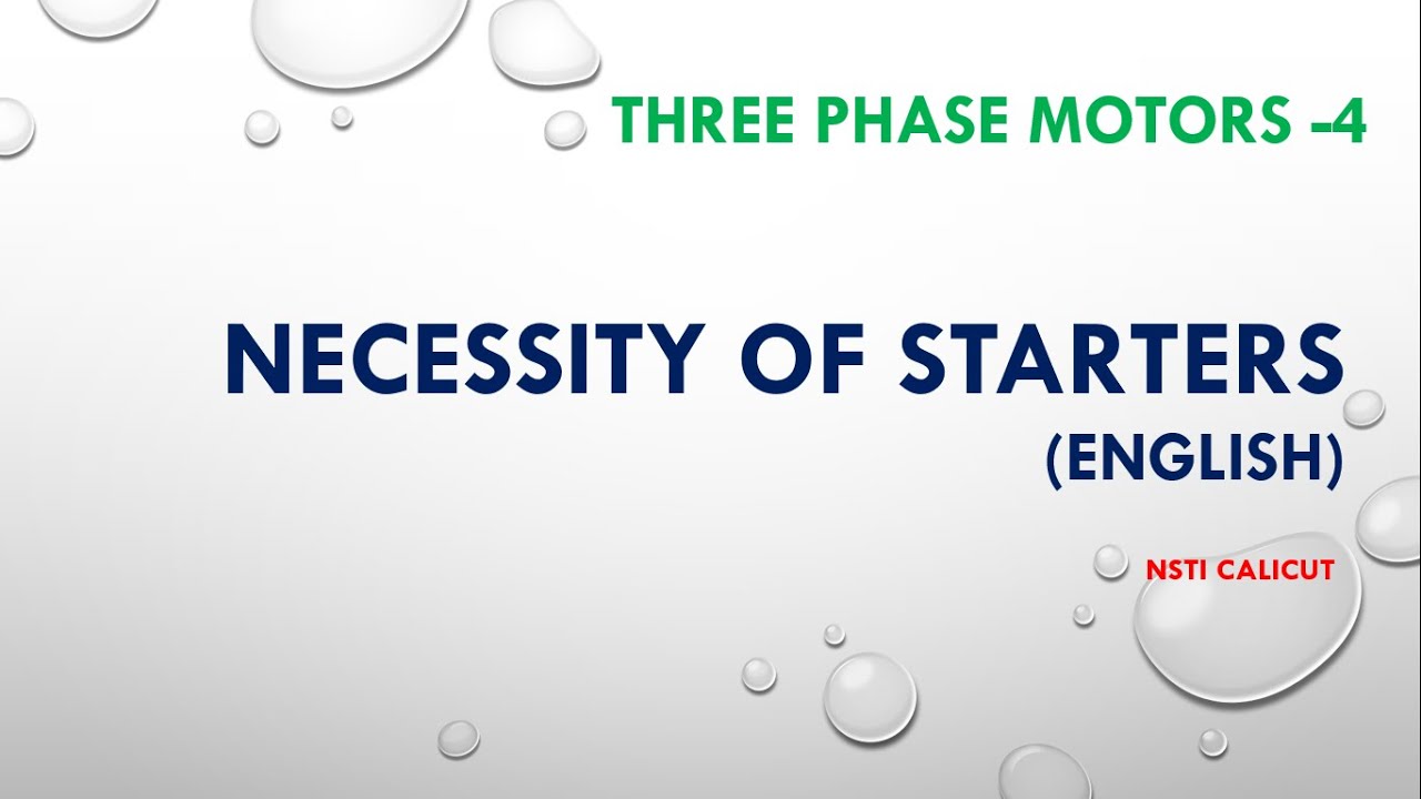 Three phase motors Part4 Necessity of starters in English YouTube
