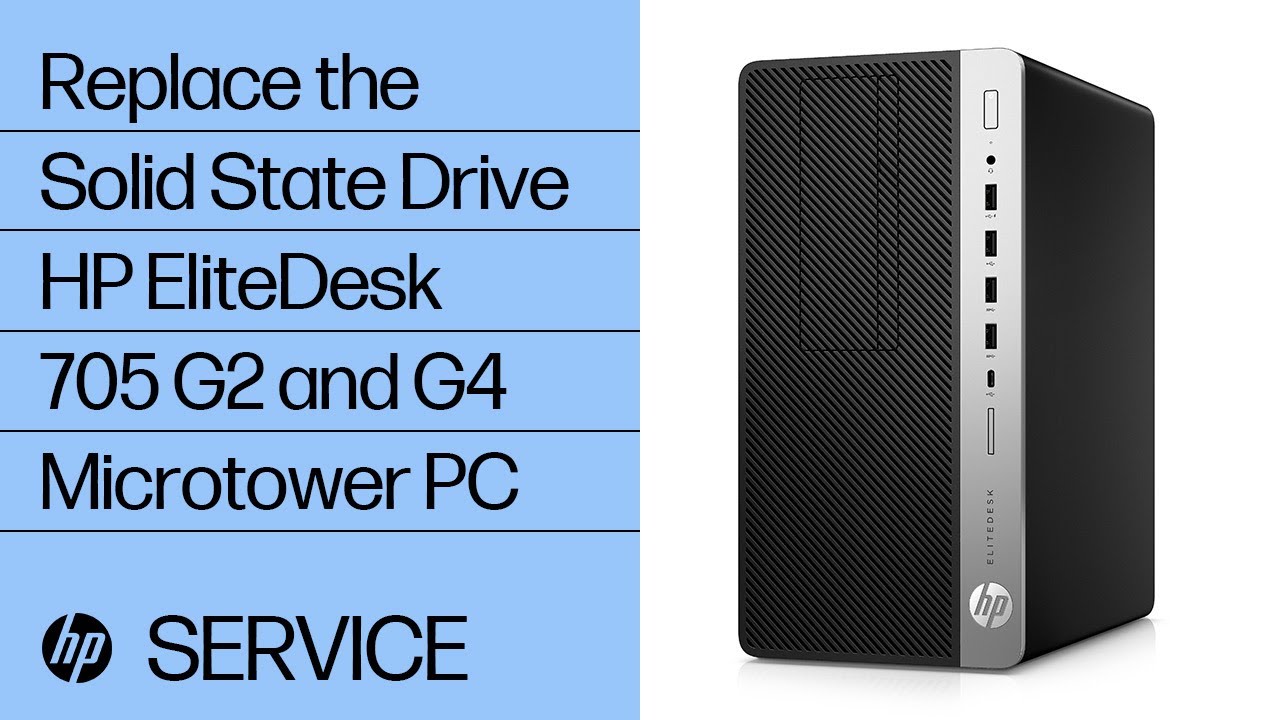 Replace The Solid State Drive Hp Elitedesk 705 G2 And G4 Microtower Pc Hp Youtube