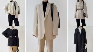 25+ fall outfits from 10 pieces | Capsule wardrobe for autumn | Korean fashion & Vintage style ideas
