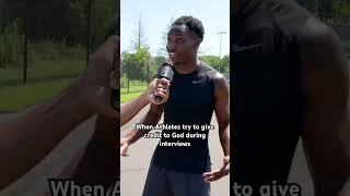 When Athletes try to give credit to Jesus during interviews | #shorts