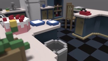Modular Voxel Kitchen Set (3D Model availible for purchase)
