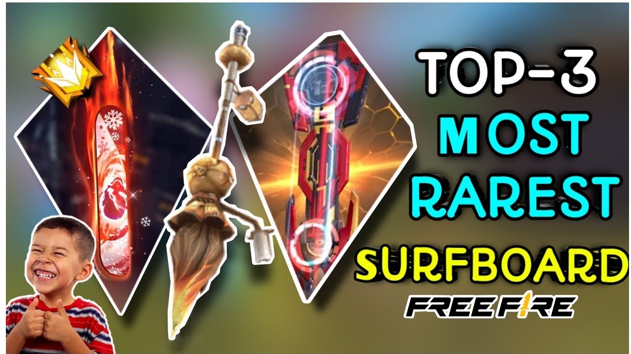 TOP-3 MOST RARE      SURFboard 🛹 in FREEFIRE 🔥😱 | 