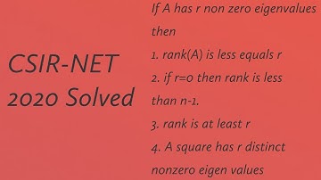 CSIR NET JUNE 2020, Linear algebra problem #csirnet, #csirmath2020 #november26